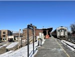 Very late running eastbound NJT Port Jervis Line express train heading to Hoboken passing Lyndhurst Station